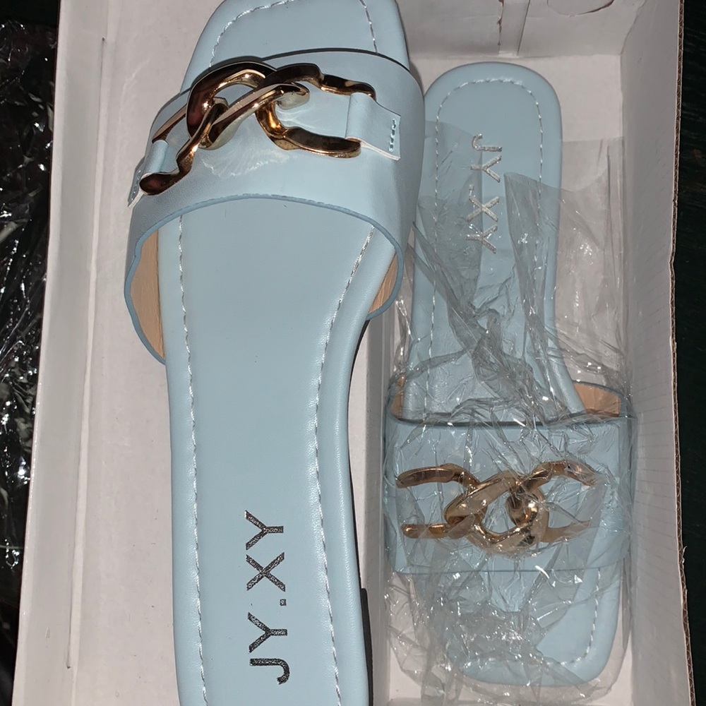 Beautiful baby blue sandals from SHEIN